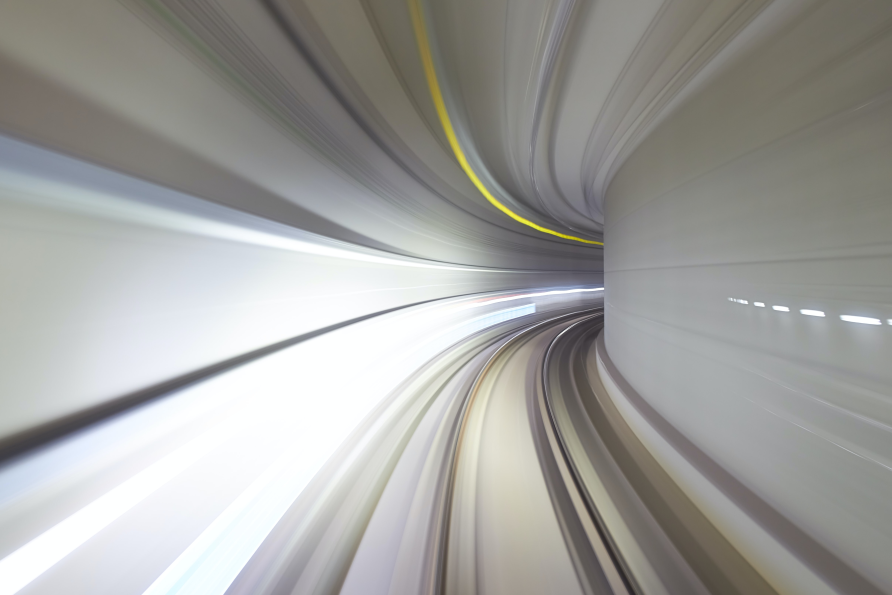 Flash light in metro tunnel